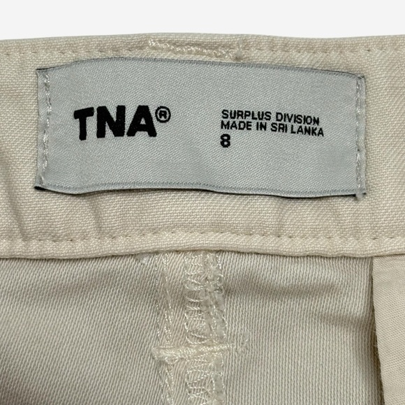 Aritzia TNA Supply Cargo Pants 8 Mid-Rise Adjustable Cotton Multi Pockets Beige - Picture 12 of 14